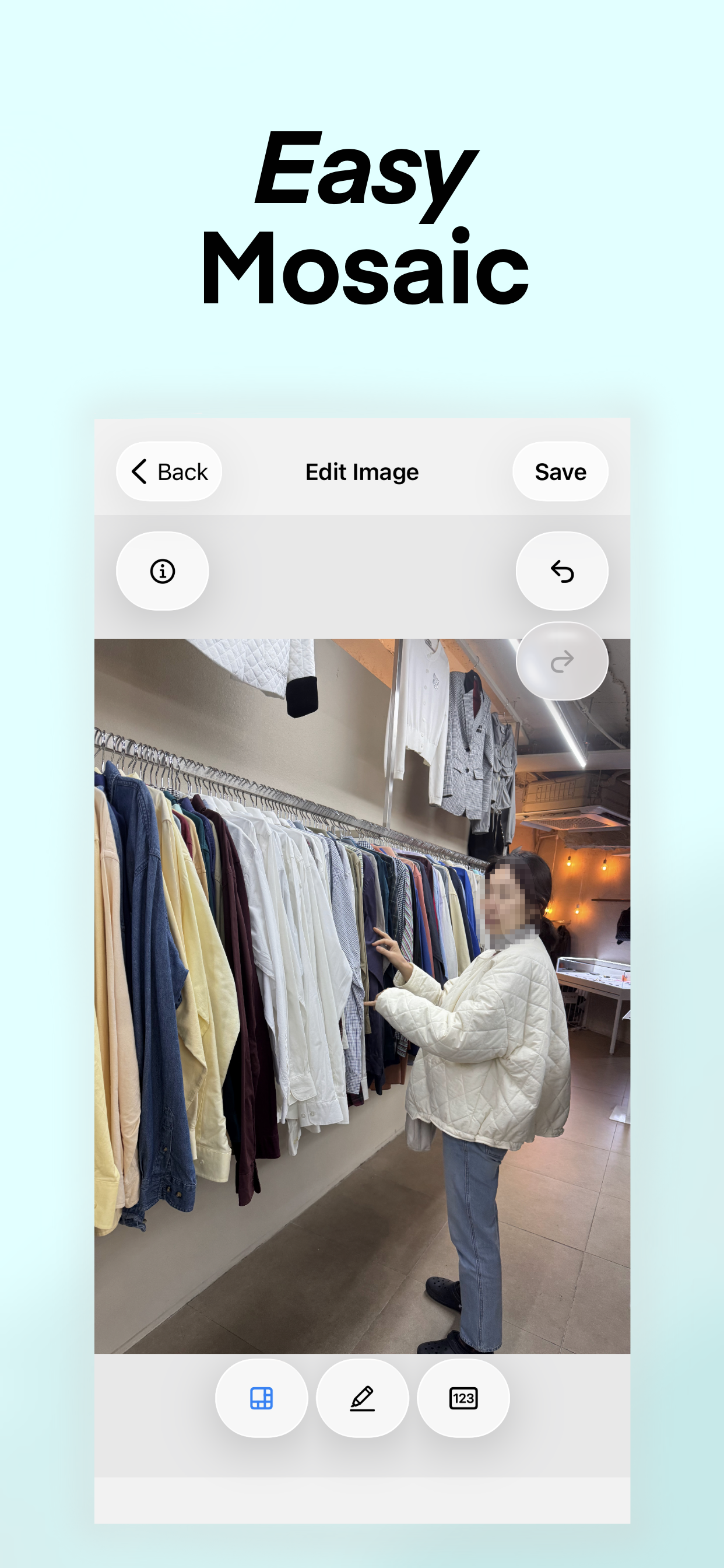 Mosaic feature - mobile view