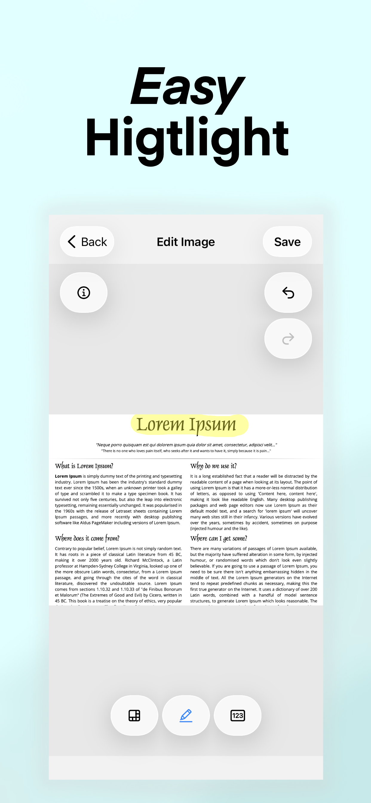 Highlight feature - mobile view